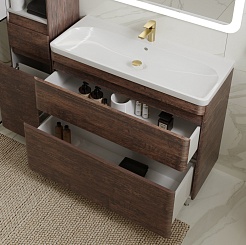 Style Line Тумба с раковиной напольная Атлантика 100, Люкс старое дерево, PLUS – фотография-6